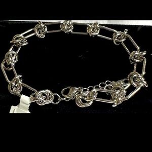 14k white Gold filled  Minimalist Knot Bracelet